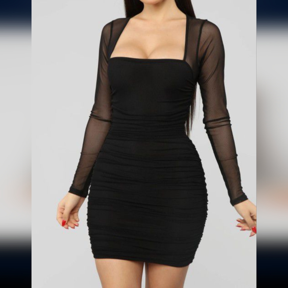 Fashion nova black mini dress